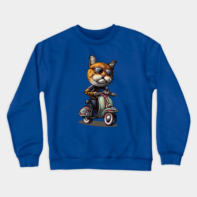 Cool Cat Crewneck Sweatshirt by ChetArt